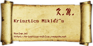 Krisztics Miklós névjegykártya
