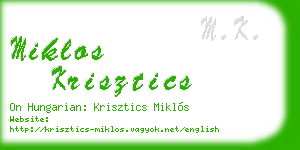 miklos krisztics business card