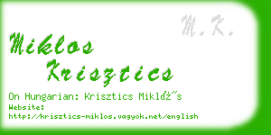 miklos krisztics business card